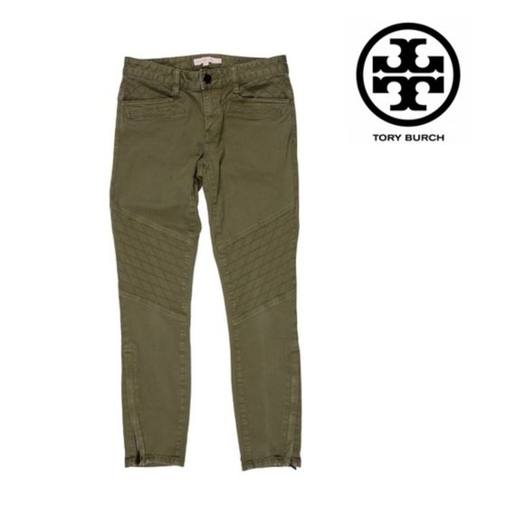 TORY BURCH Skinny Leg Pants Green Size  XS - Picture 1 of 3